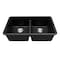 Msi Black Double Bowl 33in X 19in Quartz Undermount 50/50 Kitchen Sink ZOR-QTZ-DBSNK-0100 - alternate 1